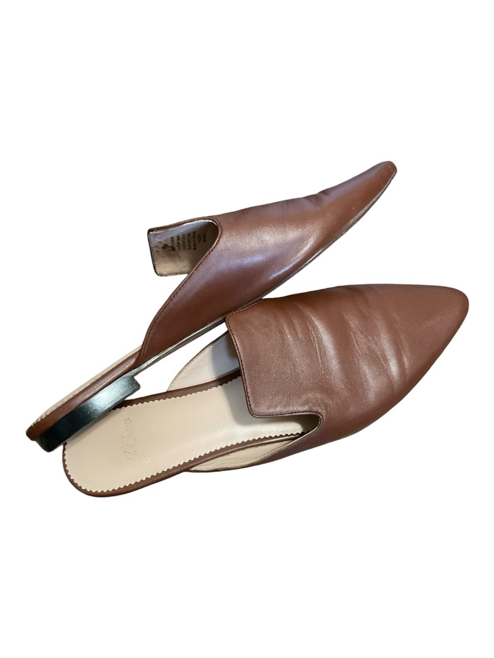 J. Crew Marina Pointed-Toe
Brown Leather Slides Mules Women’s 8.5 Classic Flats